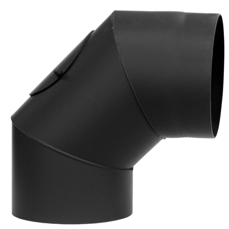 Coude en S Ø 150 mm Acier à paroi épaisse noir – Tirema
