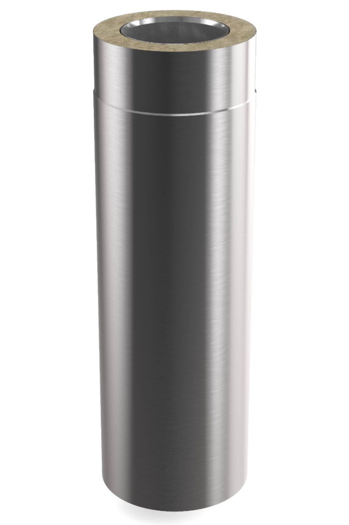 Inox Mat - Élément droit double paroi 50cm Ø100mm