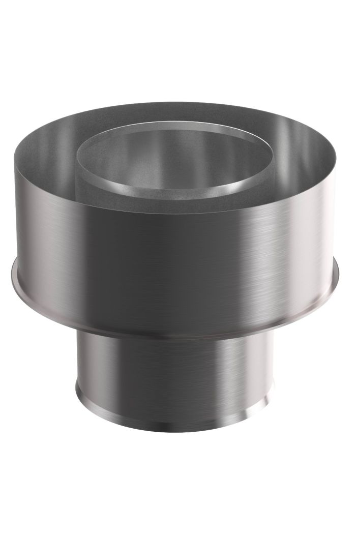 Inox Mat - Adaptateur simple vers double paroi (Femele) Ø150mm