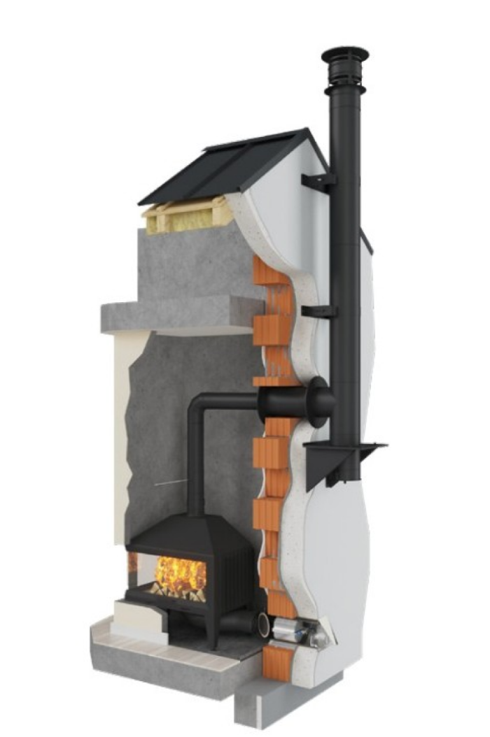 Ø 200 Personnalisez votre conduit de cheminée ( Noir Mat ) pour intérieur ou extérieur - Inox Mat